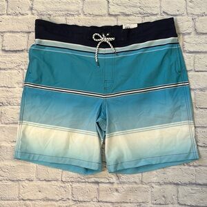 Sonoma Board Shorts Blue and White Striped Swim Trunks Men’s Size XXL NWT